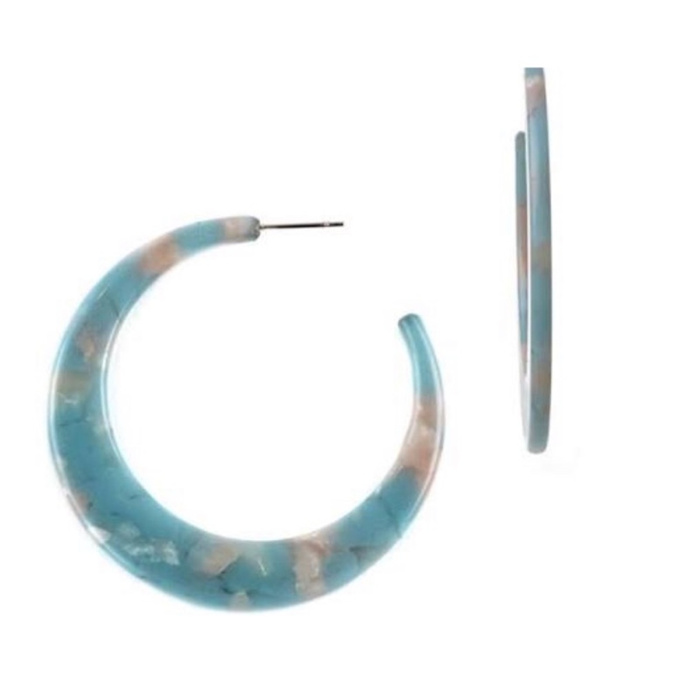 Amrita Singh La Vie Flat Resin Hoops - Picture 5 of 5